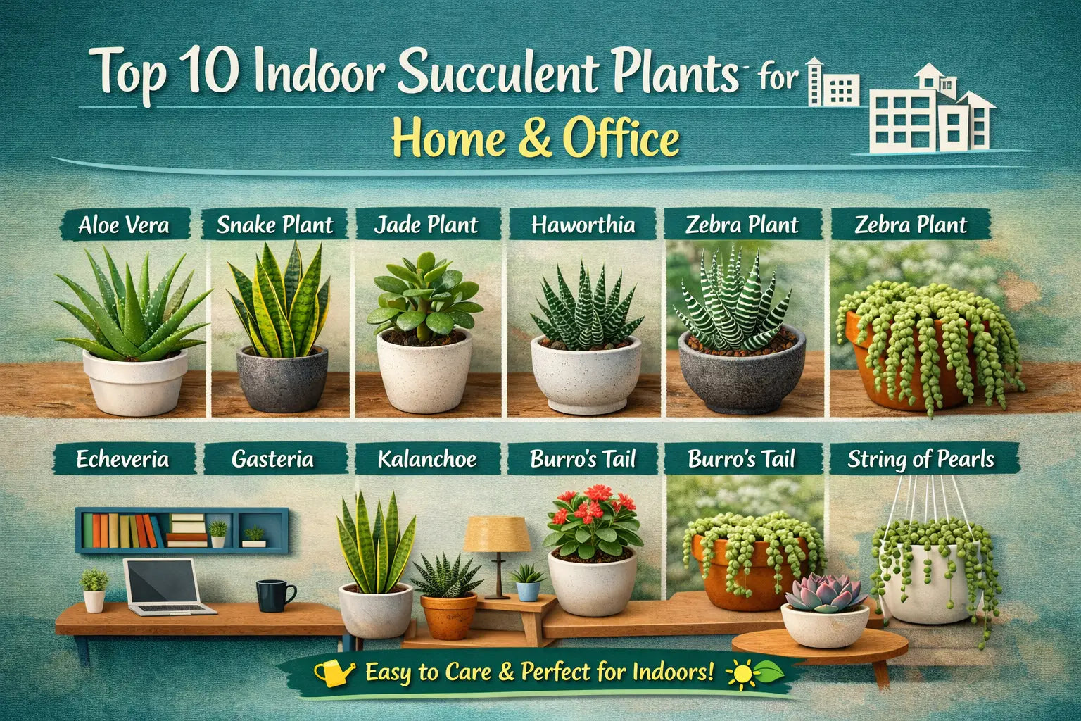 Top 10 Indoor Succulent Plants for Home & Office