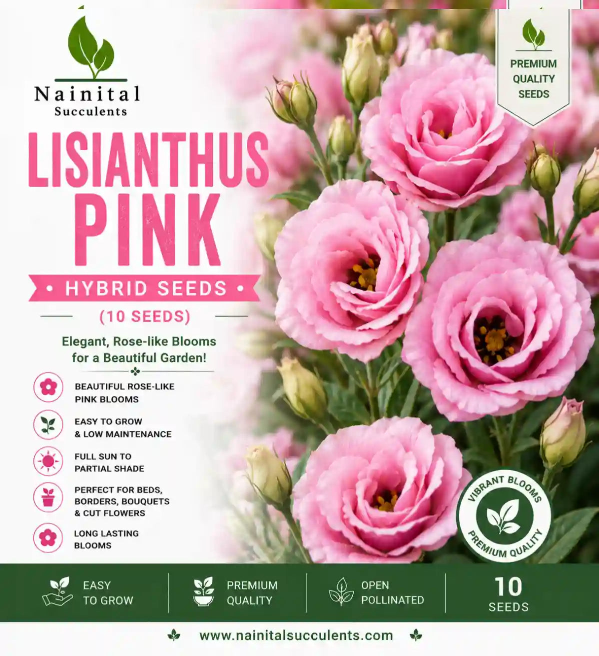 LISIANTHUS PINK HYBRID SEEDS (10 seeds)