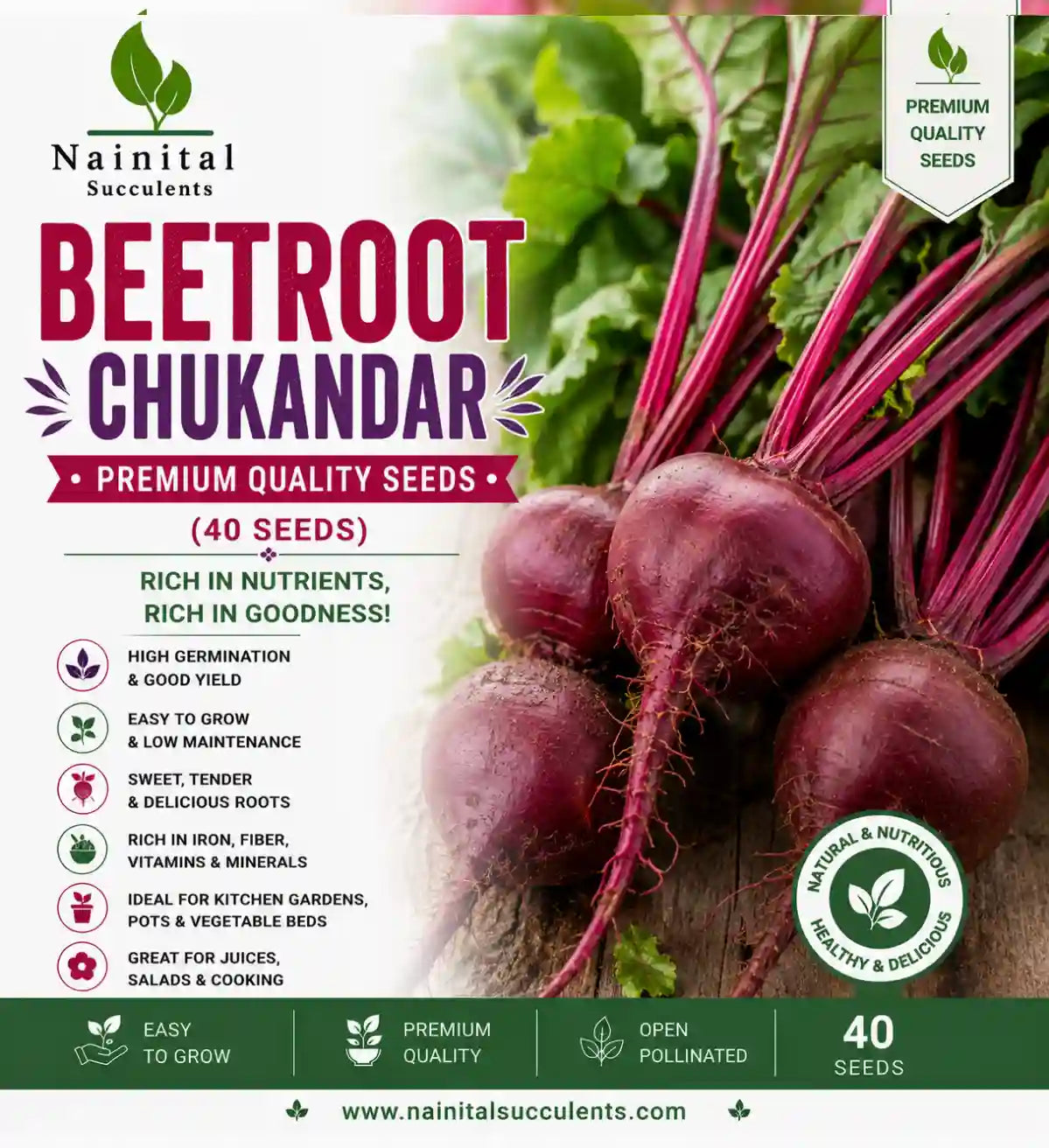 BEETROOT/ CHUKANDAR (40 seeds)