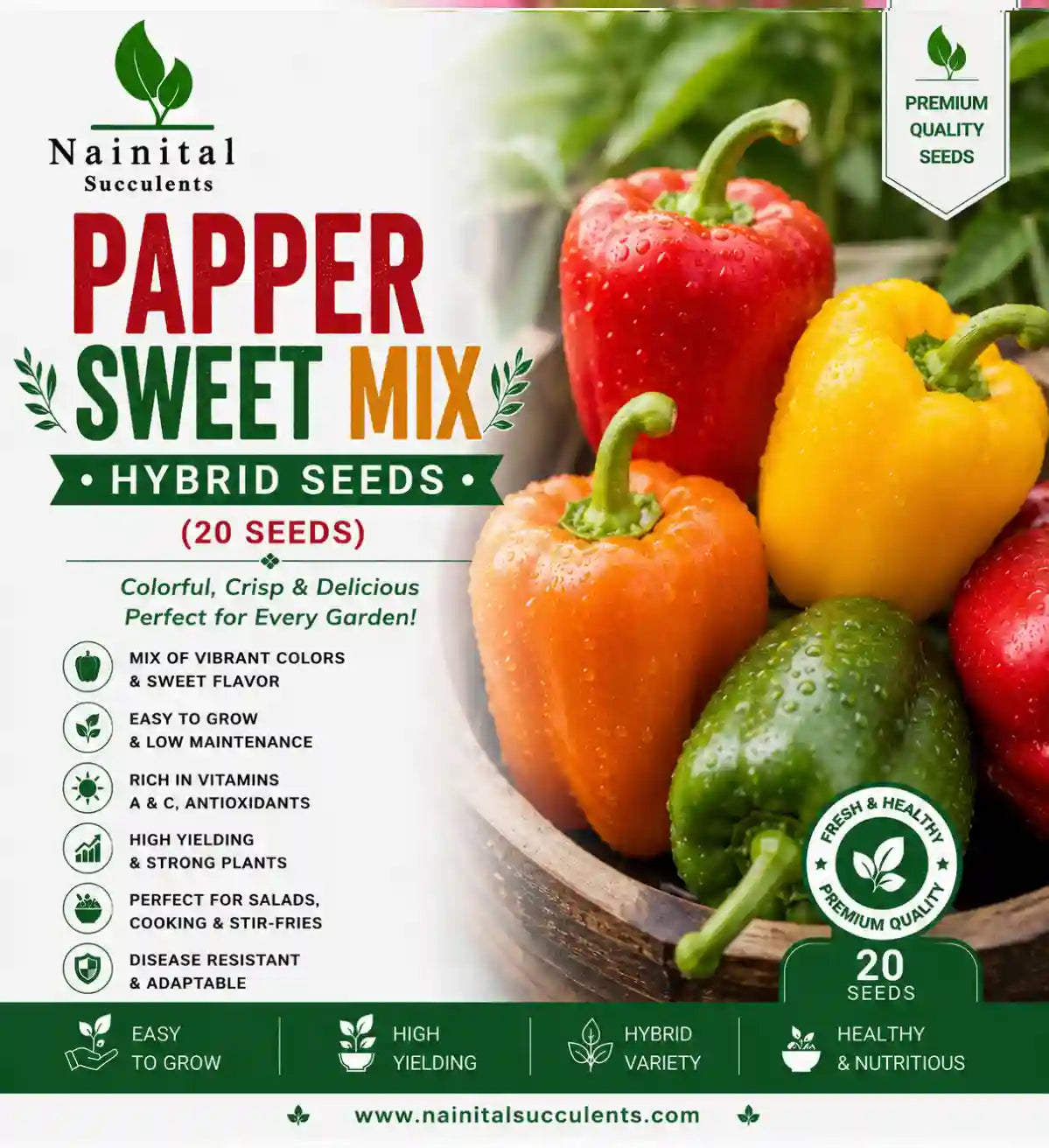 PAPPER SWEET MIX HYBRID SEEDS (20 seeds)