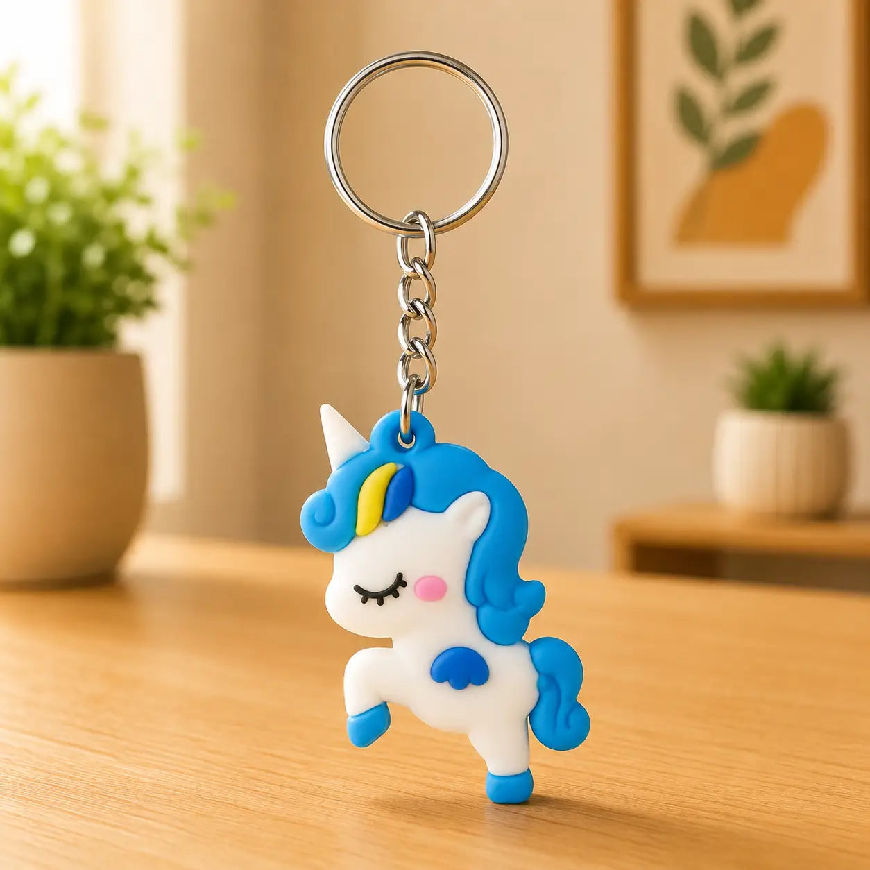 Blue Unicorn Keychain
