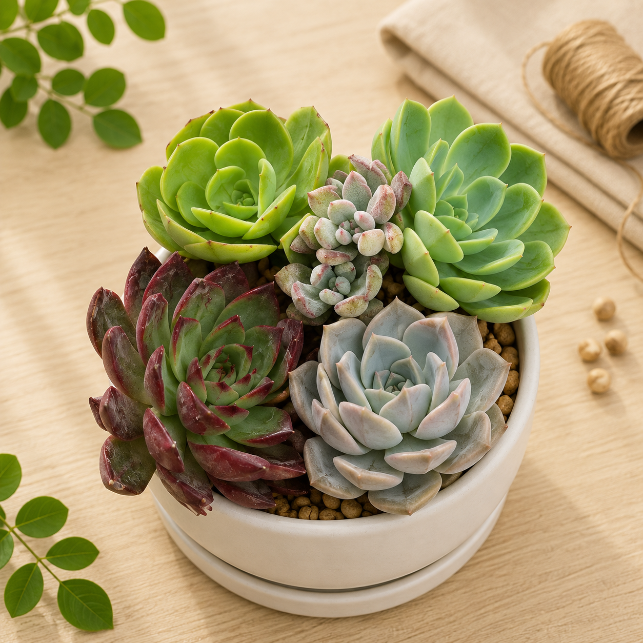 Succulent Combo 14 – Set of 5 Live Rosette Succulent Plants for Home & Office Décor