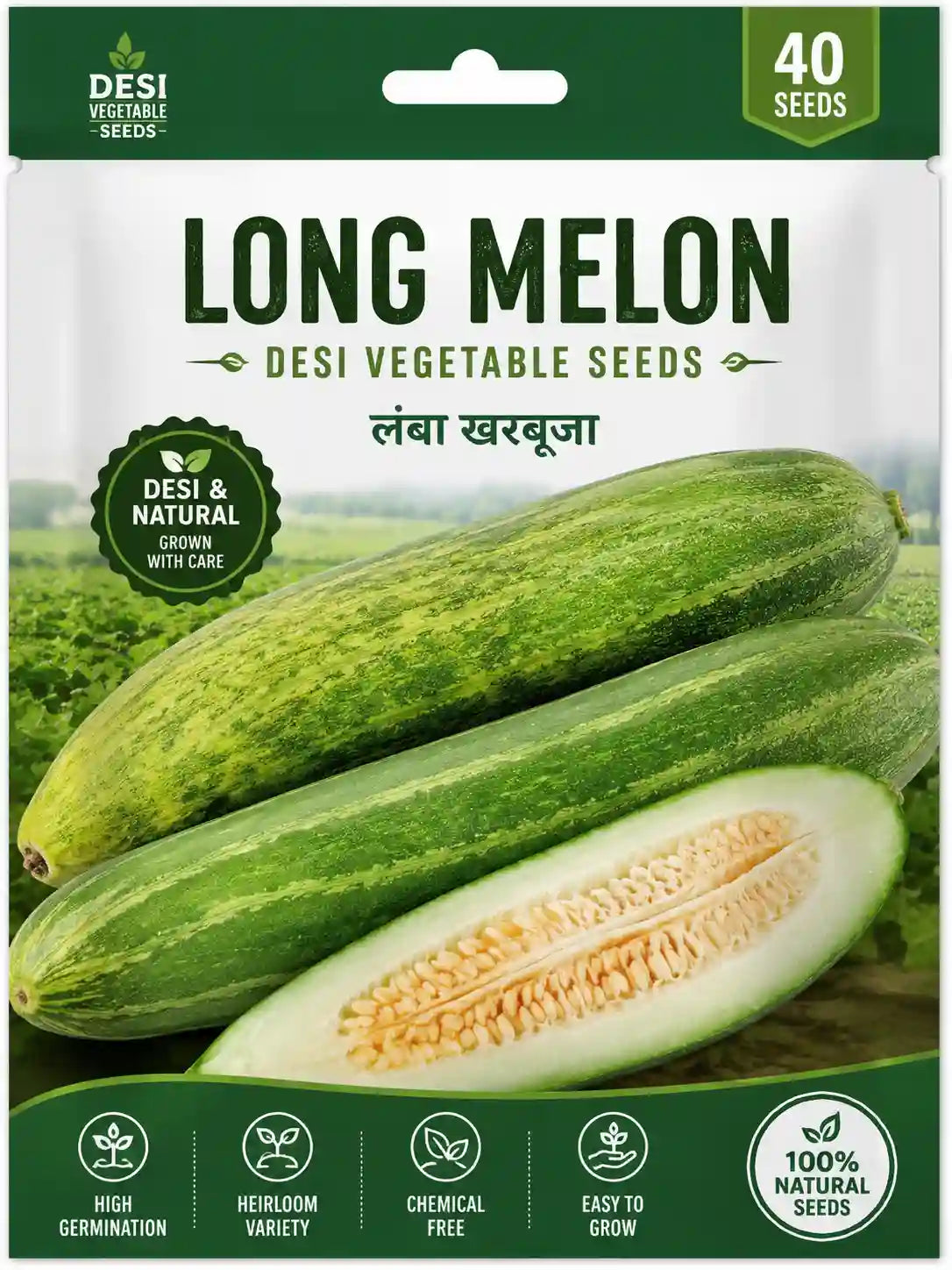 KAKDI / LONG MELON DESI VEGETABLE SEEDS (40 seeds)