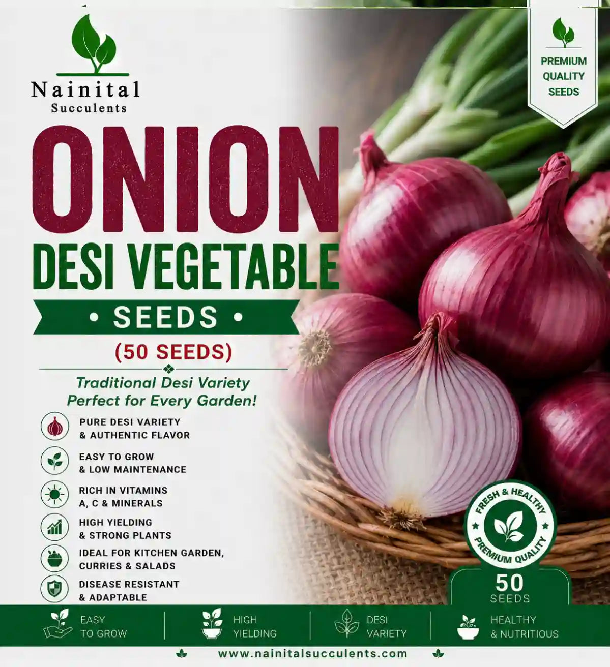 ONION DESI VEGETABLE SEEDS (50 seeds)