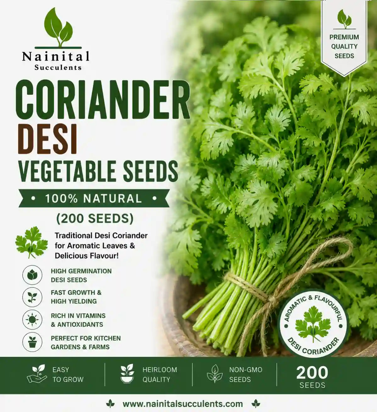 CORIANDER DESI VEGETABLE SEEDS (200 seeds)