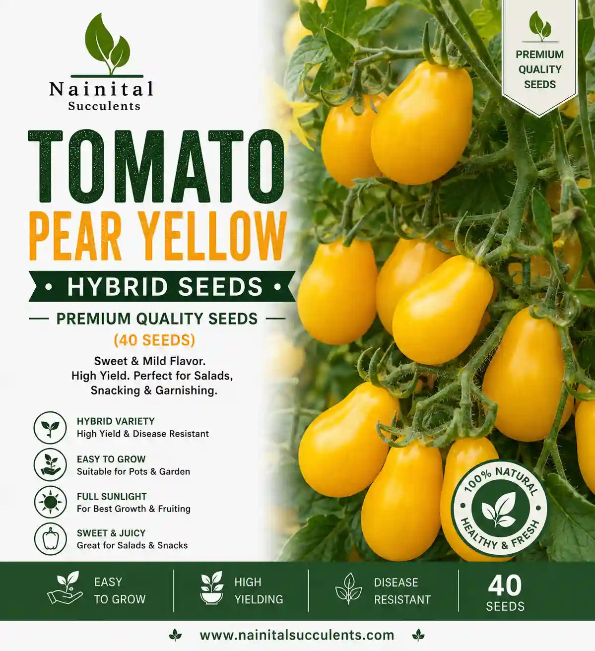 TOMATO PEAR YELLOW HYBRID SEEDS (40 seeds)