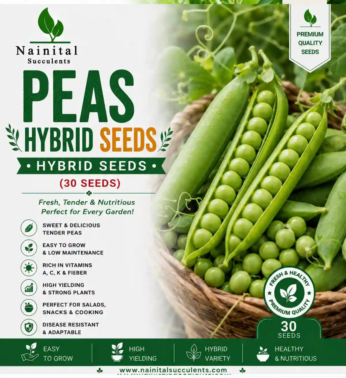 PEAS HYBRID SEEDS (30 seeds)