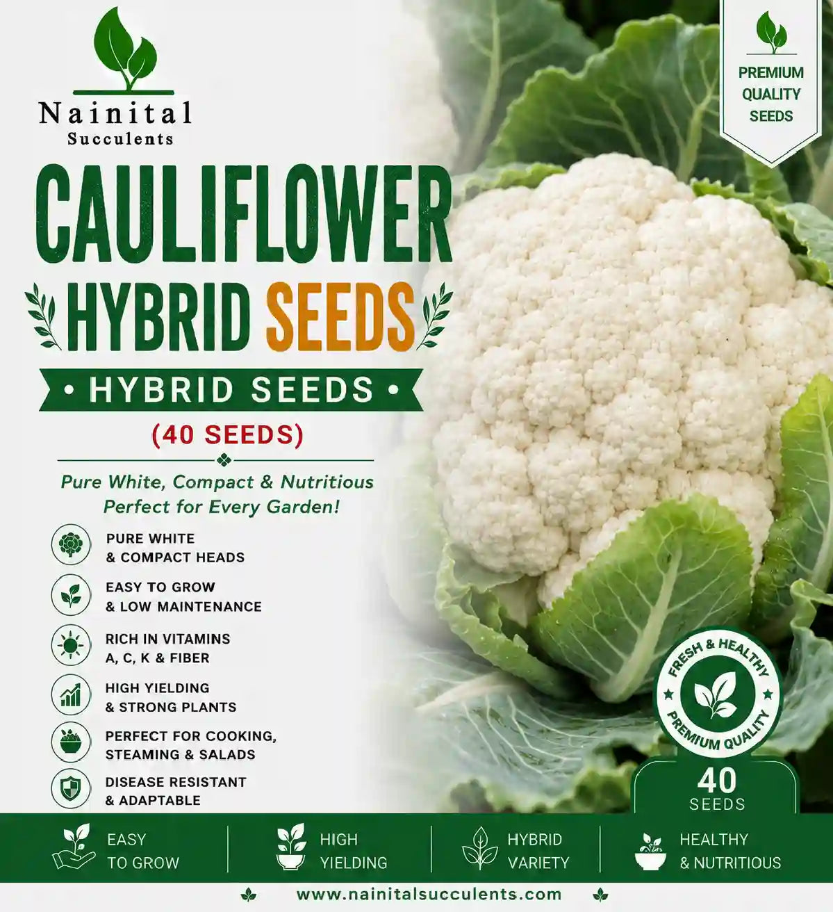 CAULIFLOWER HYBRID SEEDS (40 seeds)
