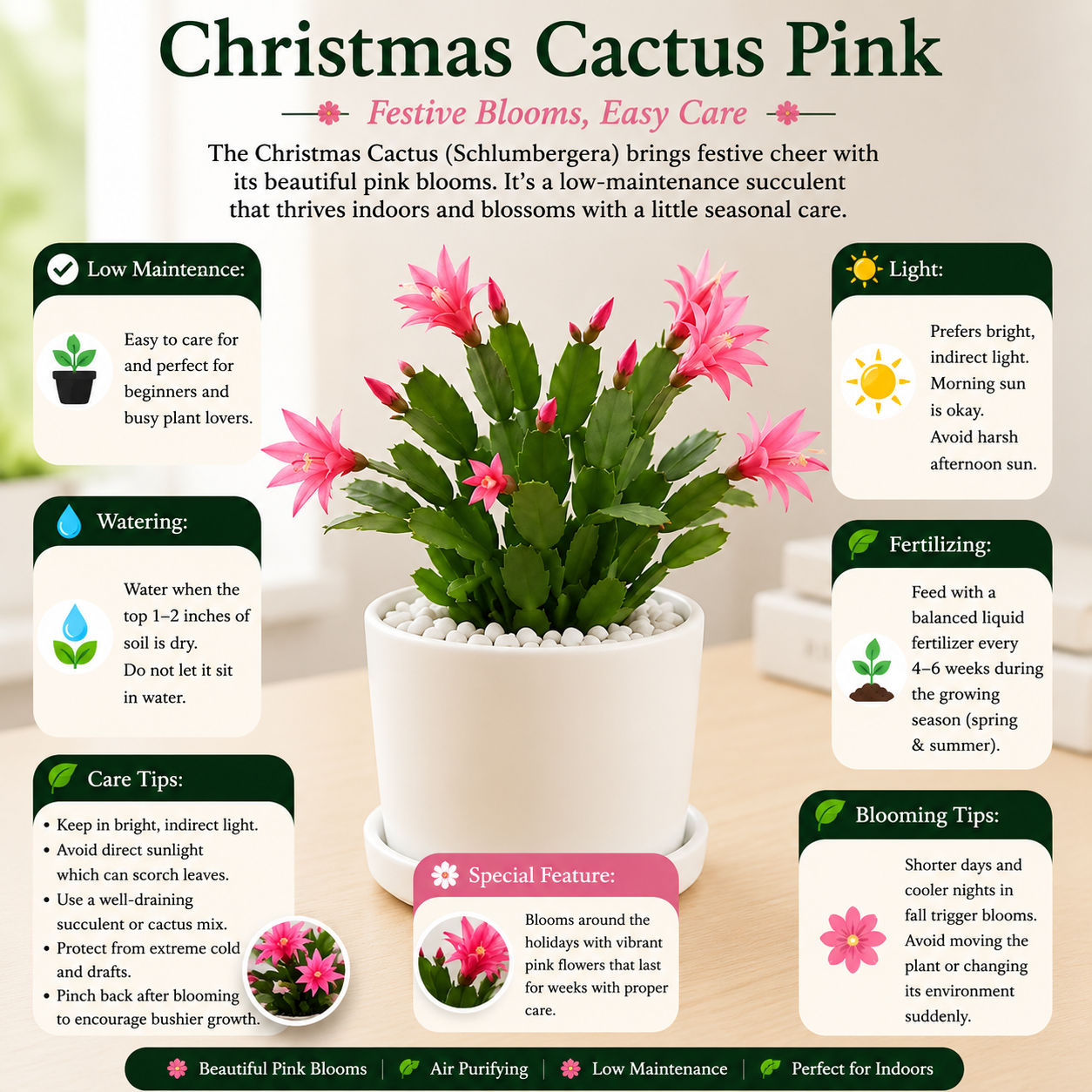Christmas cactus pink