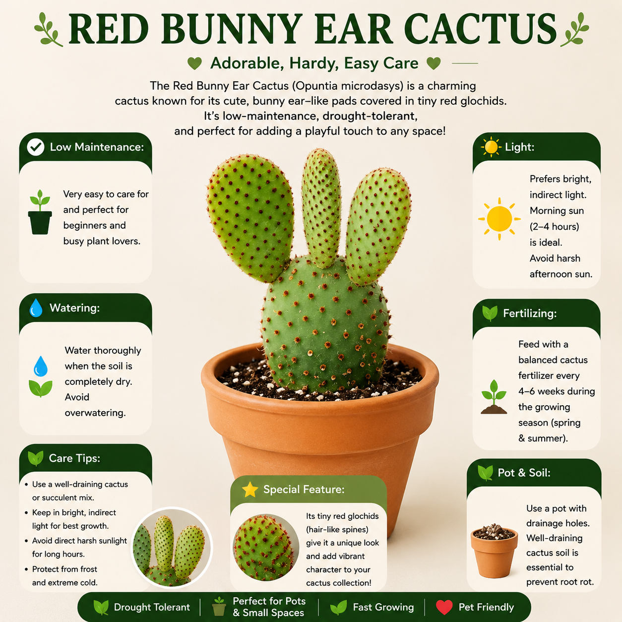 RED BUNNY EAR CACTUS