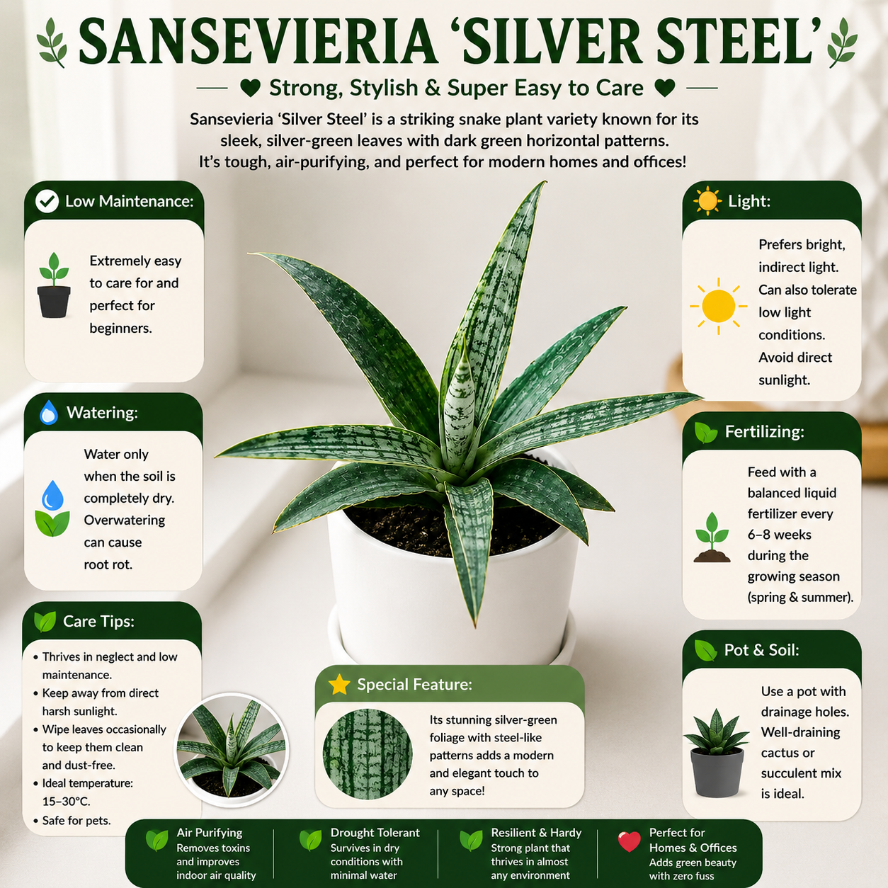 Sansevieria 'Silver Steel'