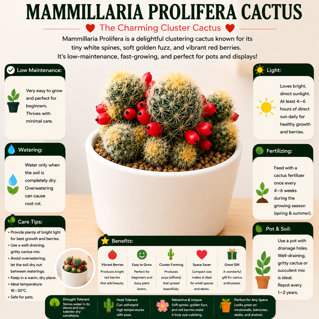 Mammillaria Prolifera cactus