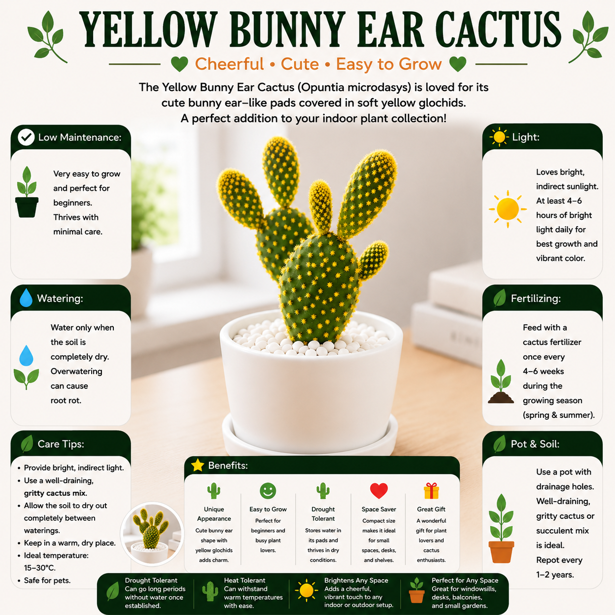 YELLOW BUNNY EAR CACTUS