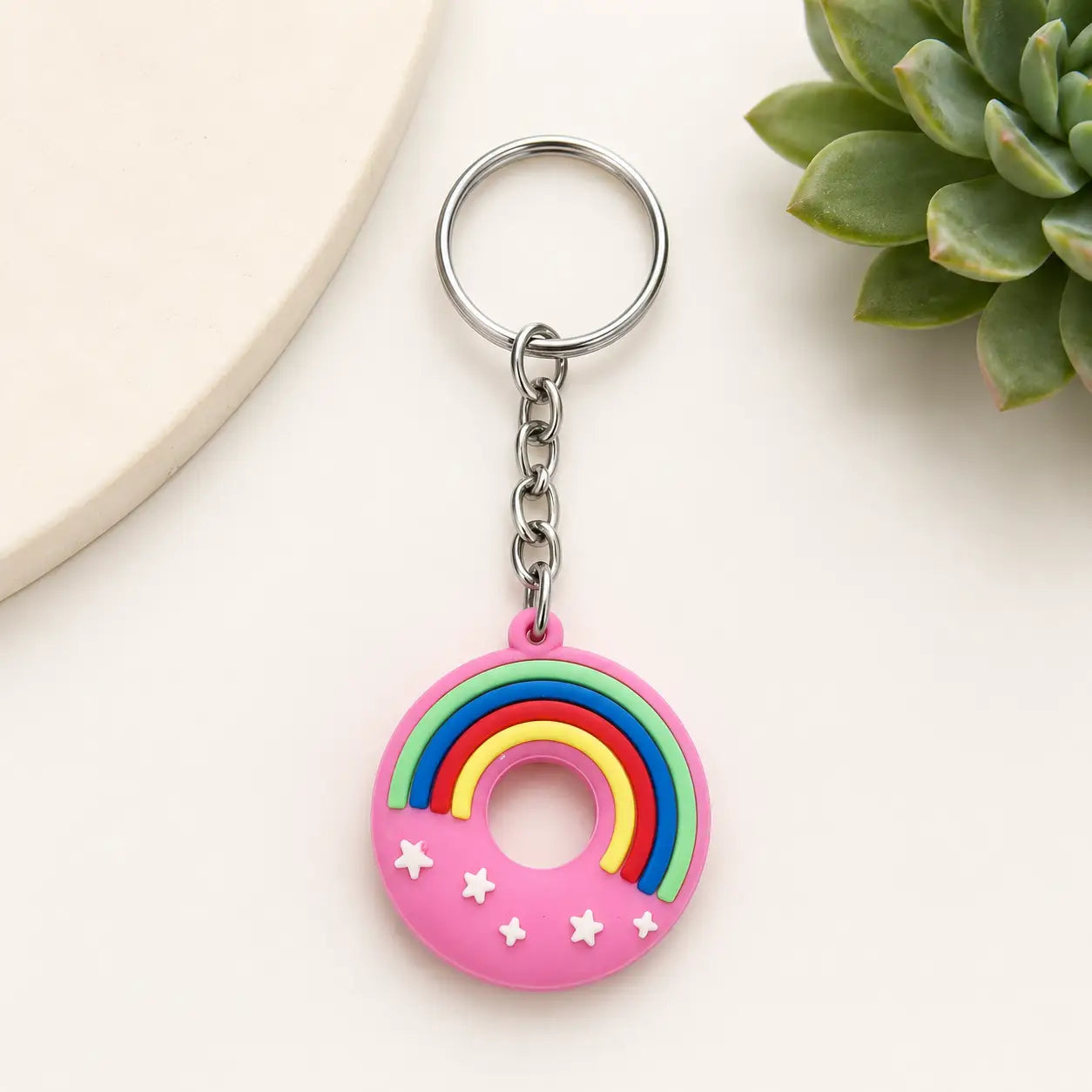 Pink Doughnut Small Keychain