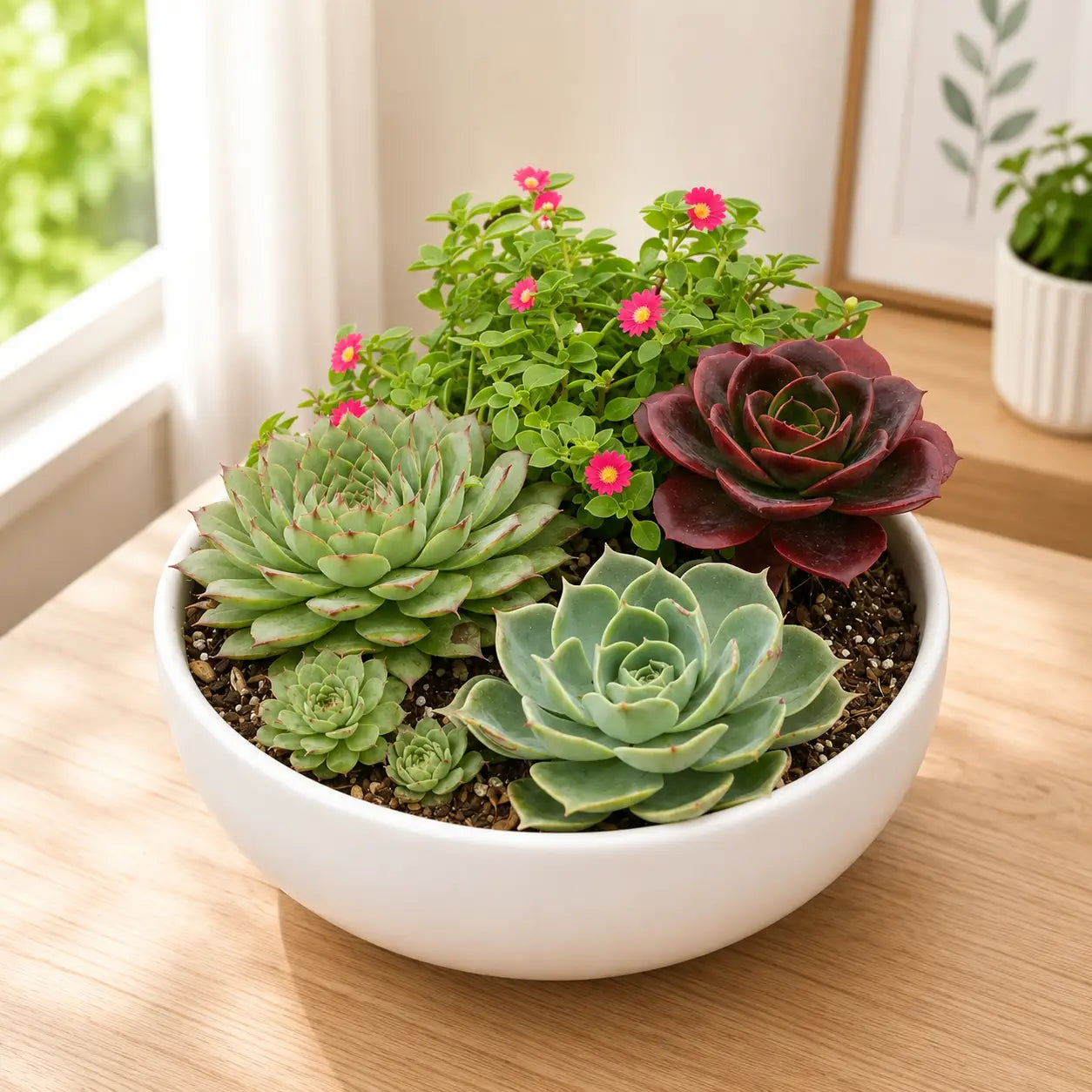 Floral Rosette Succulent Collection – Set of 4 Live Succulent Plants (Bare-rooted) by Nainital Succulents