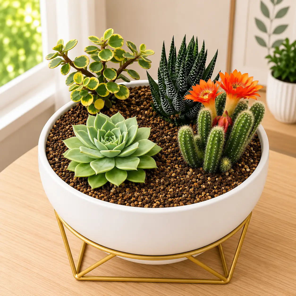 Nature Sculpt Collection – Set of 4 Live Succulent &amp; Cactus Plants (Bare-rooted) by Nainital Succulents