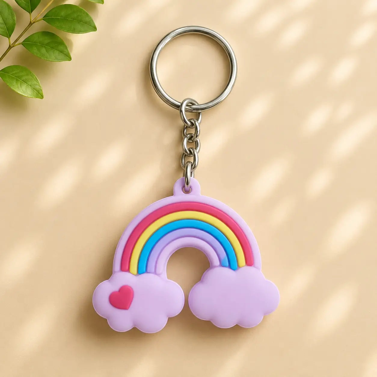 Pink Rainbow Keychain