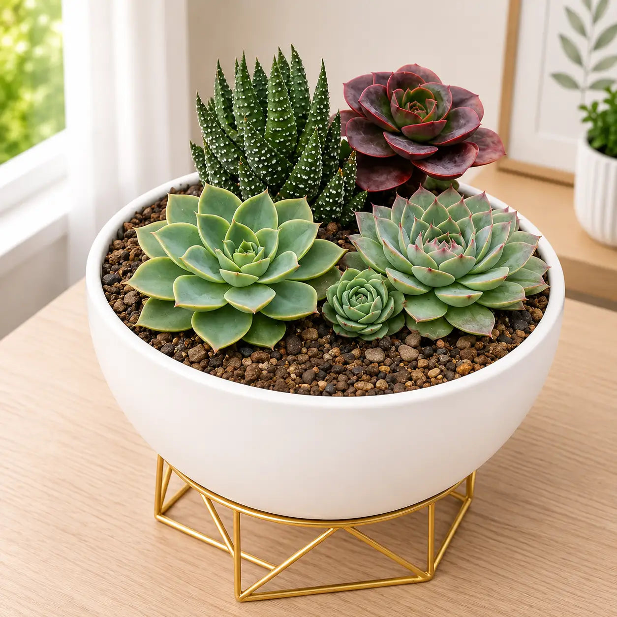 Rosette Royale Collection – Set of 4 Live Succulent Plants (Bare-rooted) by Nainital Succulents