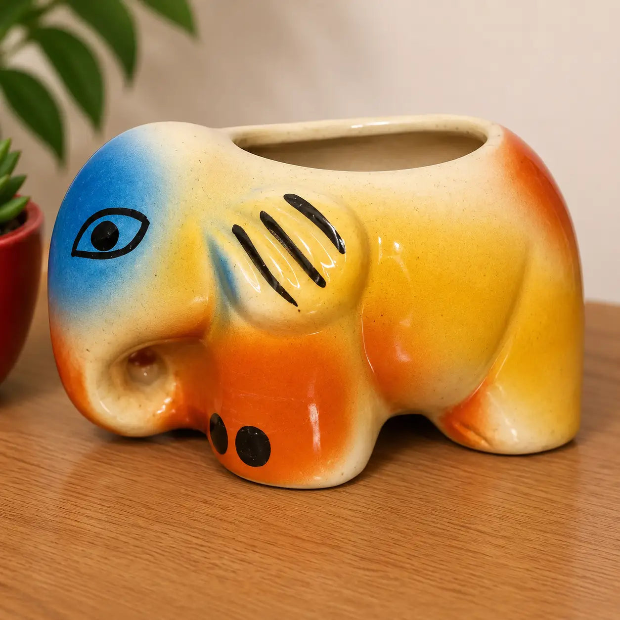 Baby Elephant Ceramic Planter