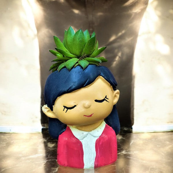 Girl Resin Planter